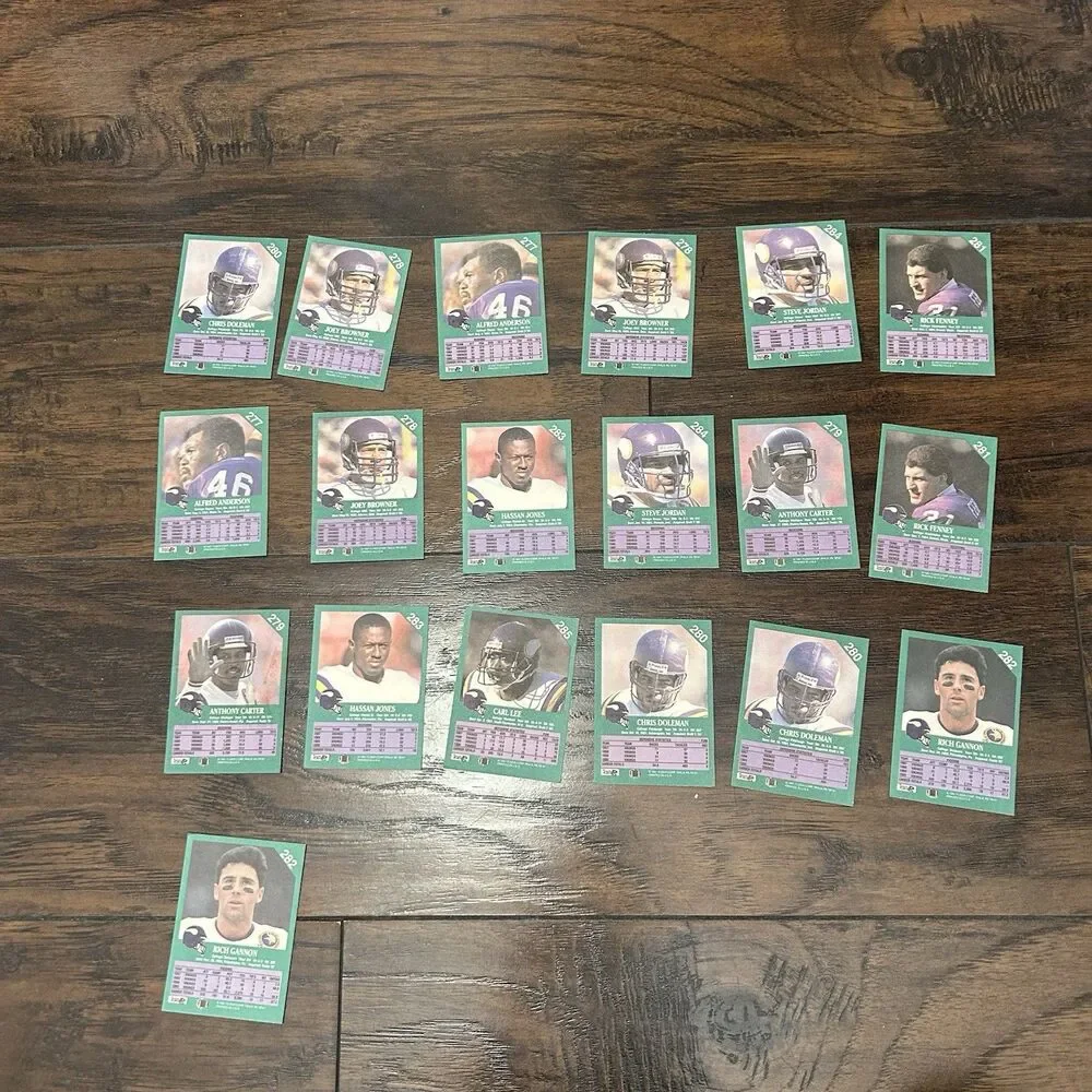 1991 Minnesota Vikings Football Card Lot Of  19 Trading Cards